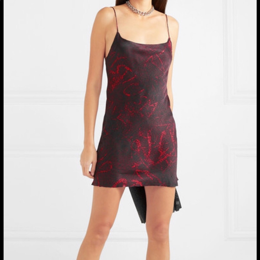 Ksubi Mini Silk Printed Slip Dress